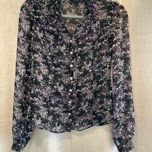 PRETTY ONE WOMENS BUTTON UP LONG SLEEVE BLOUSE SIZE 36 (SMALL)